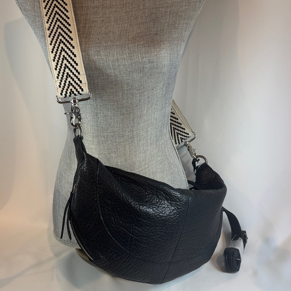 latico Handbags - Latico Callie Leather Embossed Black Crossbody Sling Bag/Extra Patterned Strap